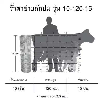 2.รูปที่ 2 รั้วตาข่ายถักปม 10-120-15