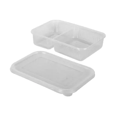 กล่องข้าว NO.500 2 ช่อง(ใส) พร้อมฝา 1