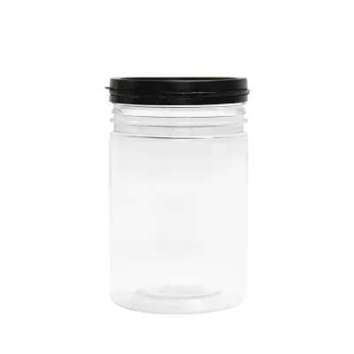 GREENPACK2_กระปุกพลาสติก ฝาฉีก ดำ 350ml -1