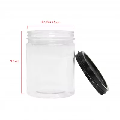 [SIZE] GREENPACK2_กระปุกพลาสติก ฝาฉีก ดำ 300ml -1