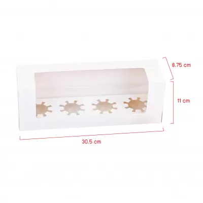 01 Boxjourney [size]_กล่องคัพเค้ก 4 ชิ้น วีเชฟขาว 8.75x30.5x11 ซม. (พร้อมฐาน)-2