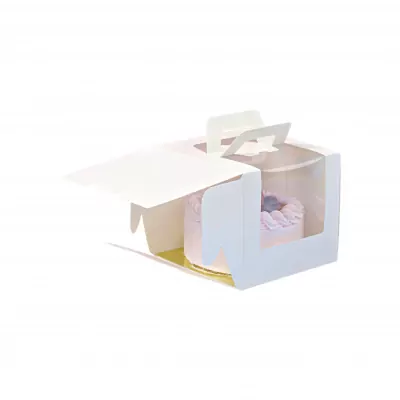 01 Boxjourney_กล่องเค้กครึ่งปอนด์หูหิ้ว หน้าต่างวีเชฟ สีขาว 15x15x13 ซม.-1